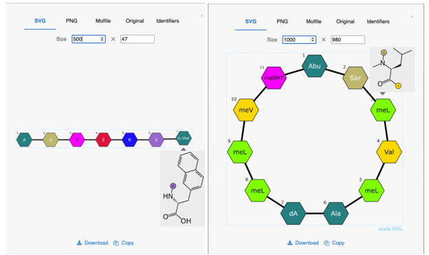 underlying chemical structure of monomers from macromolecules registered in Vault: